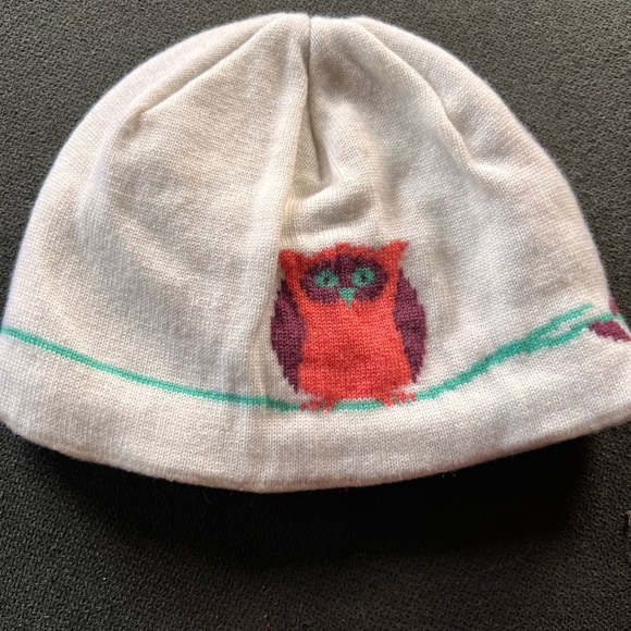 Patagonia knit fleece lined hat with owl  knitted and lined - Picture 1 of 8